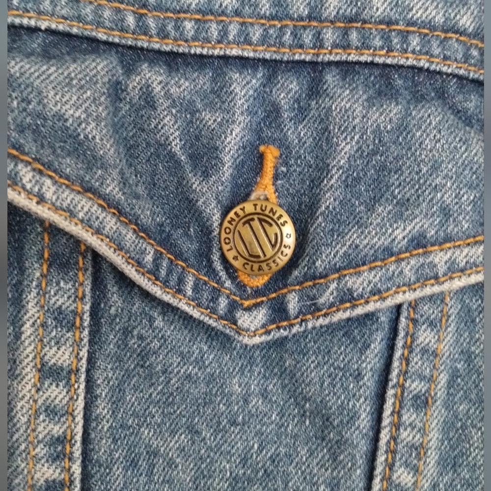 Vintage Warner Brothers Looney Tunes Denim Jacket Mens size Large - Picture 5 of 6